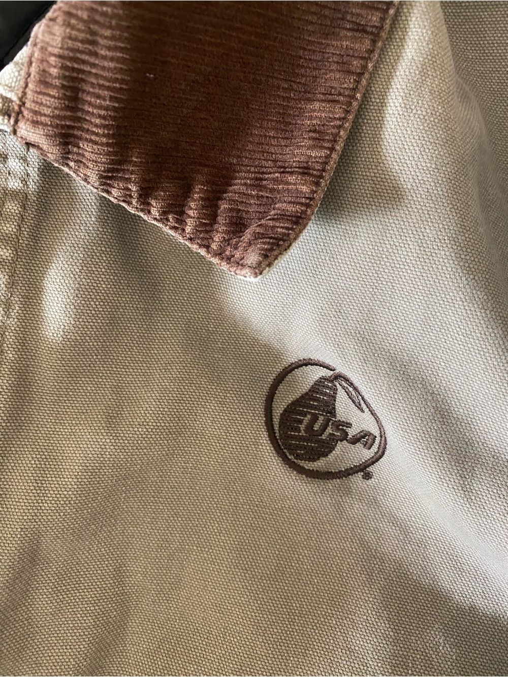 Vintage 90s Dunbrooke Detroit Style Canvas Work Jacket – Faded Sandstone Tan - Picture 2 of 9